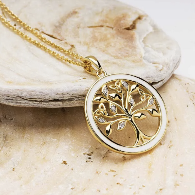 Shanore 14kt Gold Verm. Tree of Life Necklace