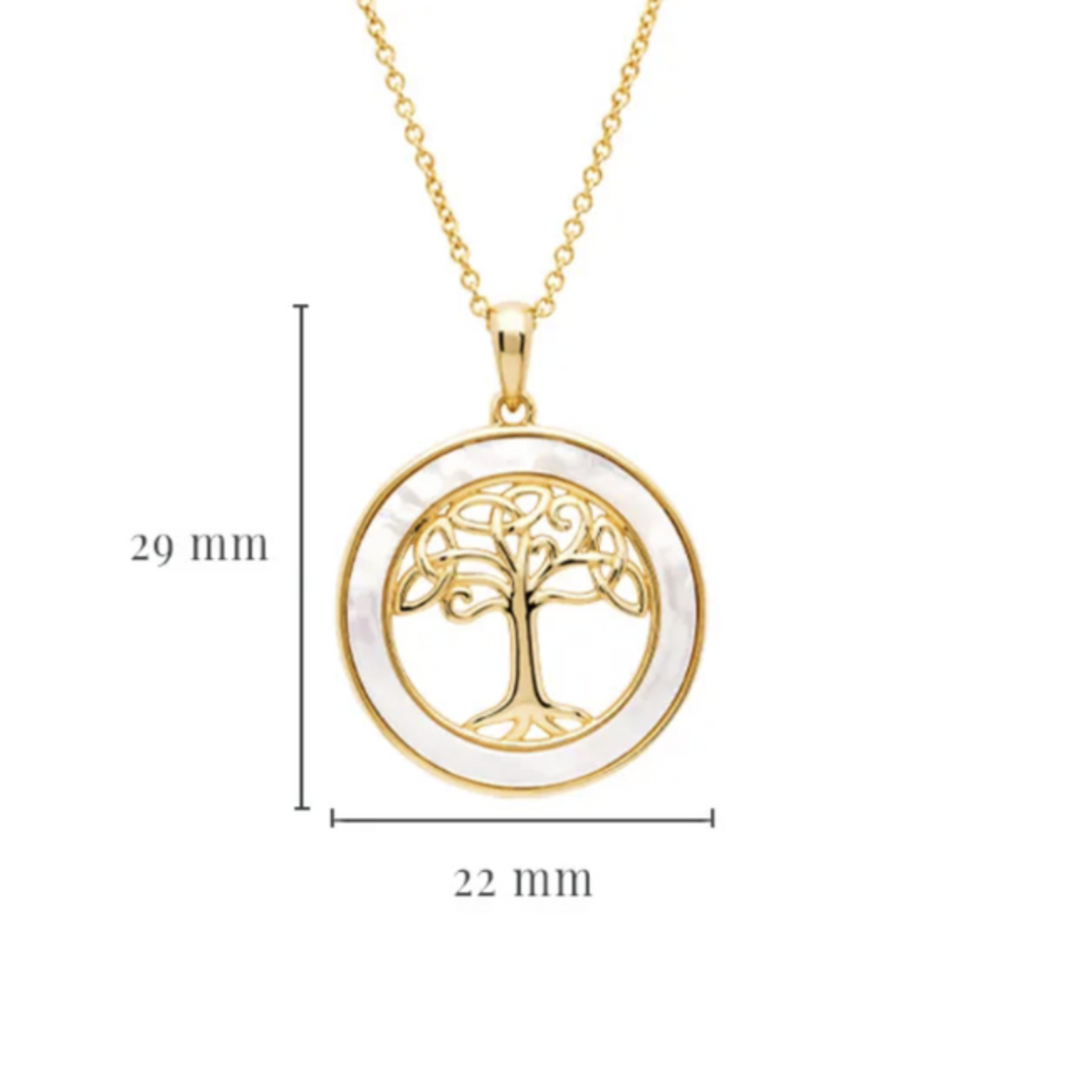 Shanore 14kt Gold Verm. Tree of Life Necklace w/ Mother of Pearl