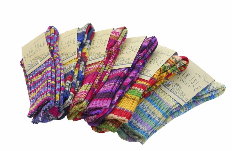 Grange Crafts Ltd Fair Isle Unisex Socks: Size Large