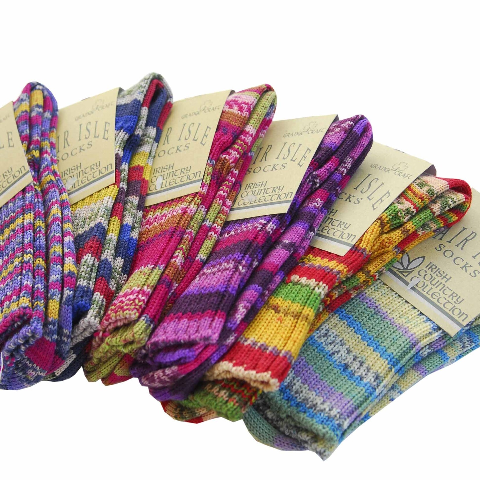 Grange Crafts Ltd Fair Isle Wool Socks: Size Medium