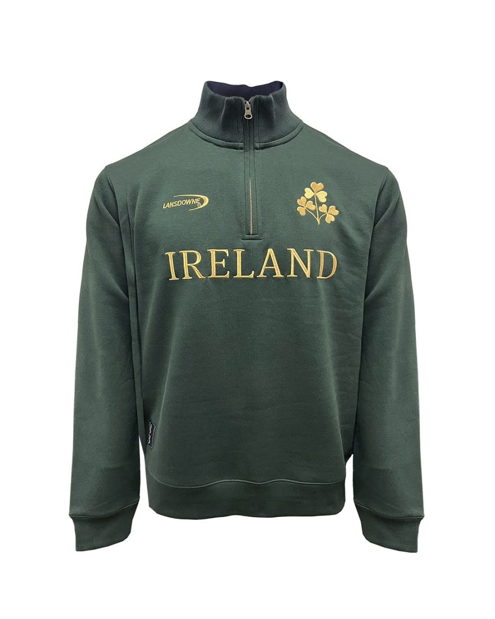 Traditional Craftwear Kids Green 'Ireland' 1/4 Zip w/ Shamrock: