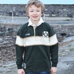 Traditional Craftwear Kids L/s Ireland Rugby Shirt Green/Cream