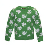 Traditional Craftwear Kids Shamrock Knit Green Sweater