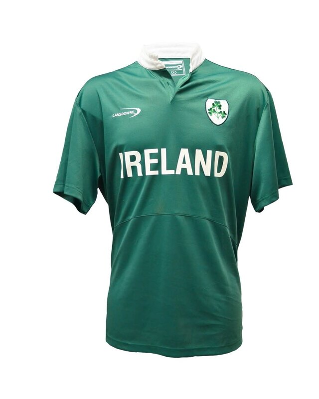 Traditional Craftwear Green 'Ireland' Rugby T-Shirt w/ Shamrock Badge