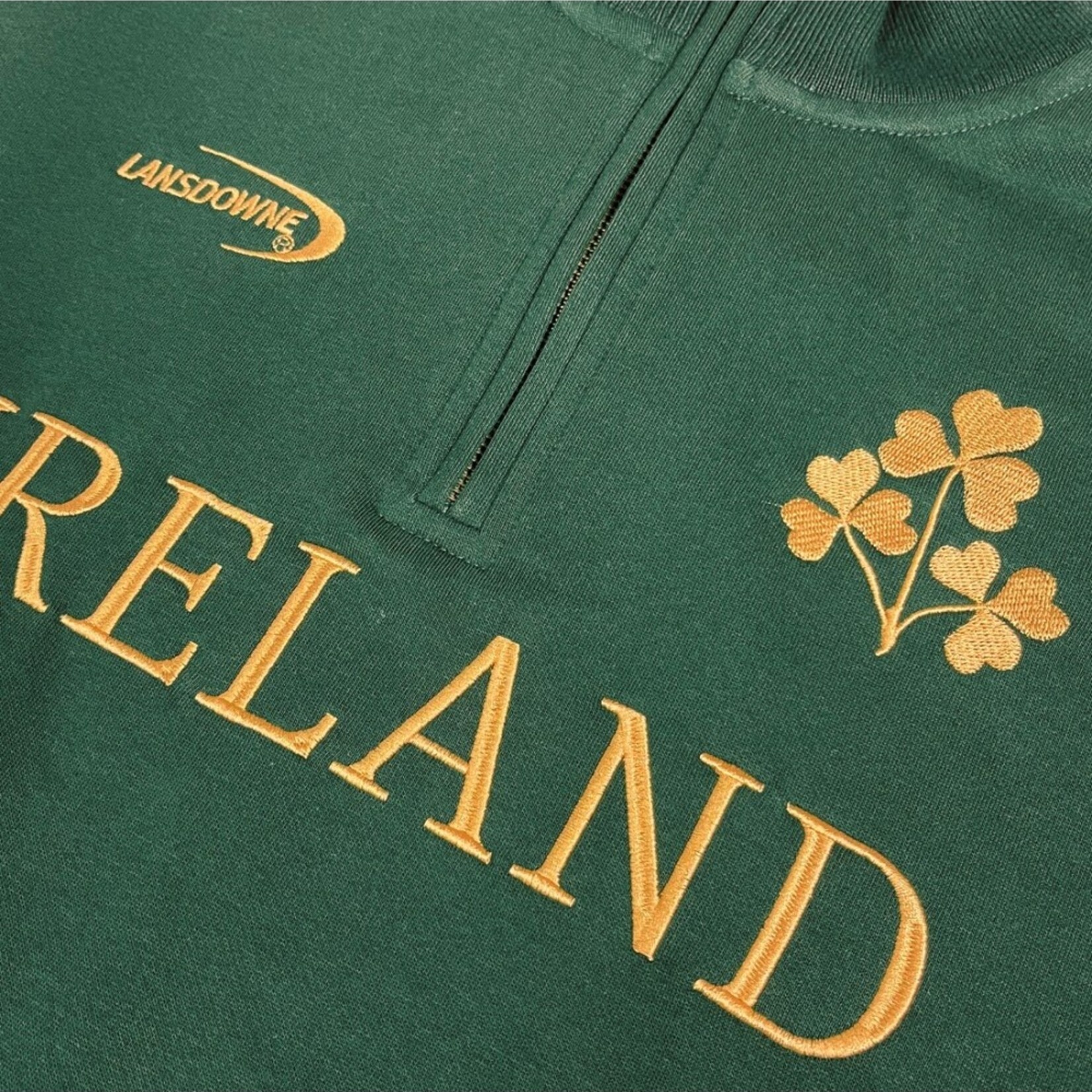 Traditional Craftwear Kids Green 'Ireland' 1/4 Zip w/ Shamrock :