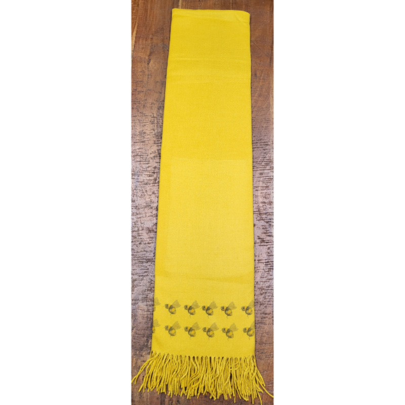 Art on Scarves Cashmere Bee Scarf: Saffron