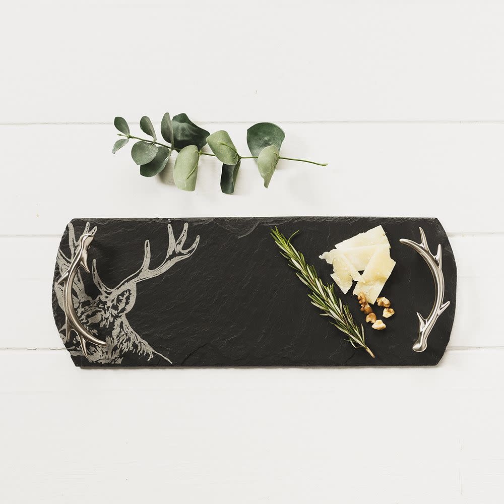 Selbrae House Slate Serving Tray Gift Set - Stag