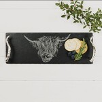 Selbrae House Slate Serving Tray Gift Set - Highland Cow