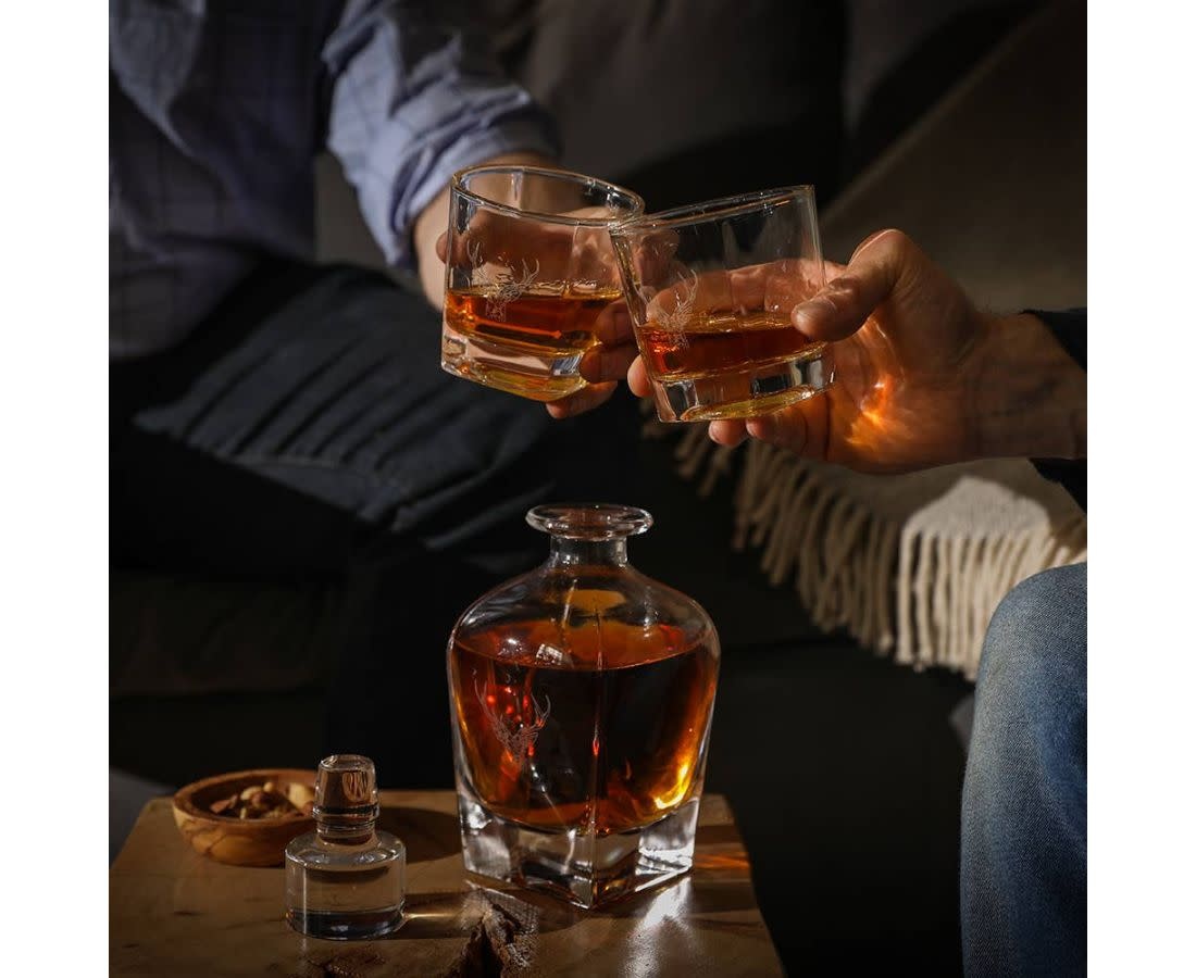 Selbrae House Decanter and Glass Set- Stag