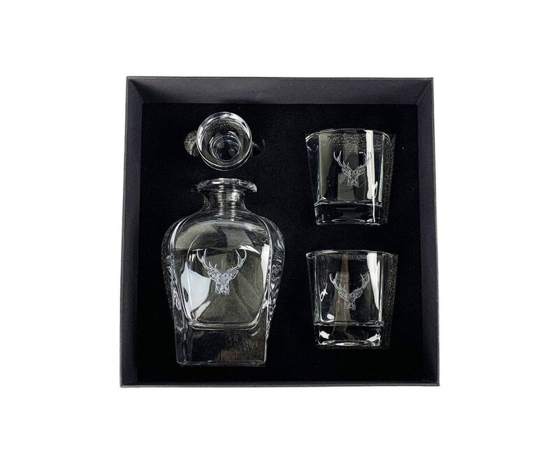 Selbrae House Decanter and Glass Set- Stag