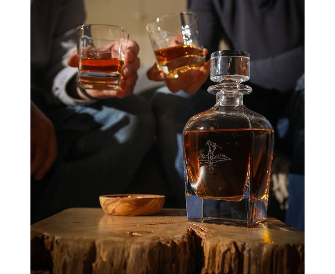 Selbrae House Decanter and Glass Set- Golf