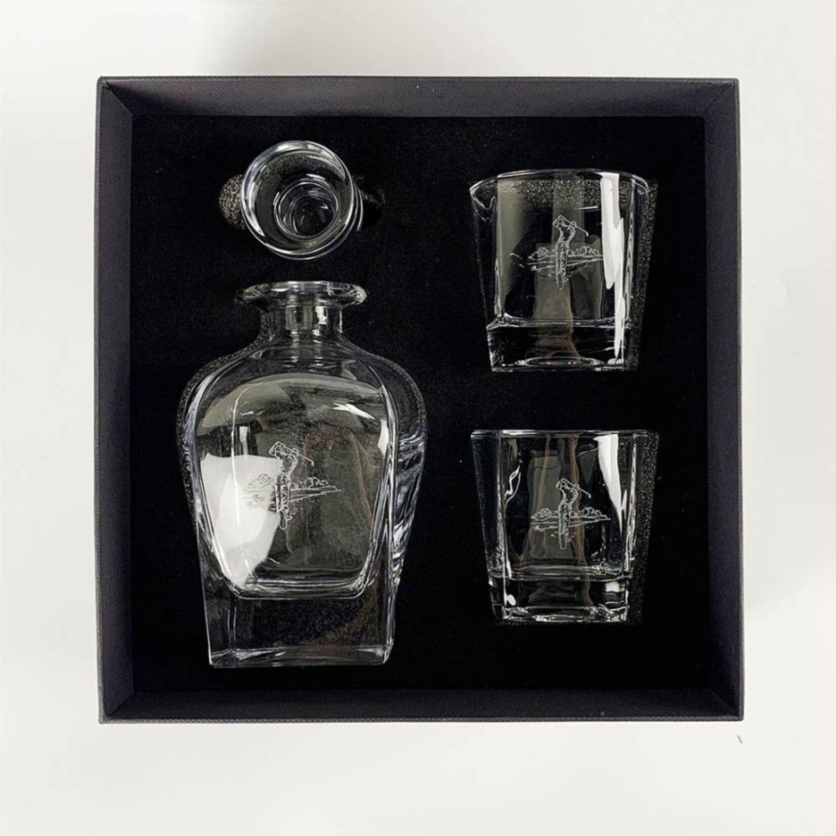 Selbrae House Decanter and Glass Set- Golf