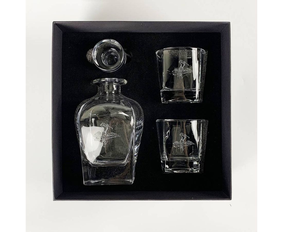 Selbrae House Decanter and Glass Set- Golf