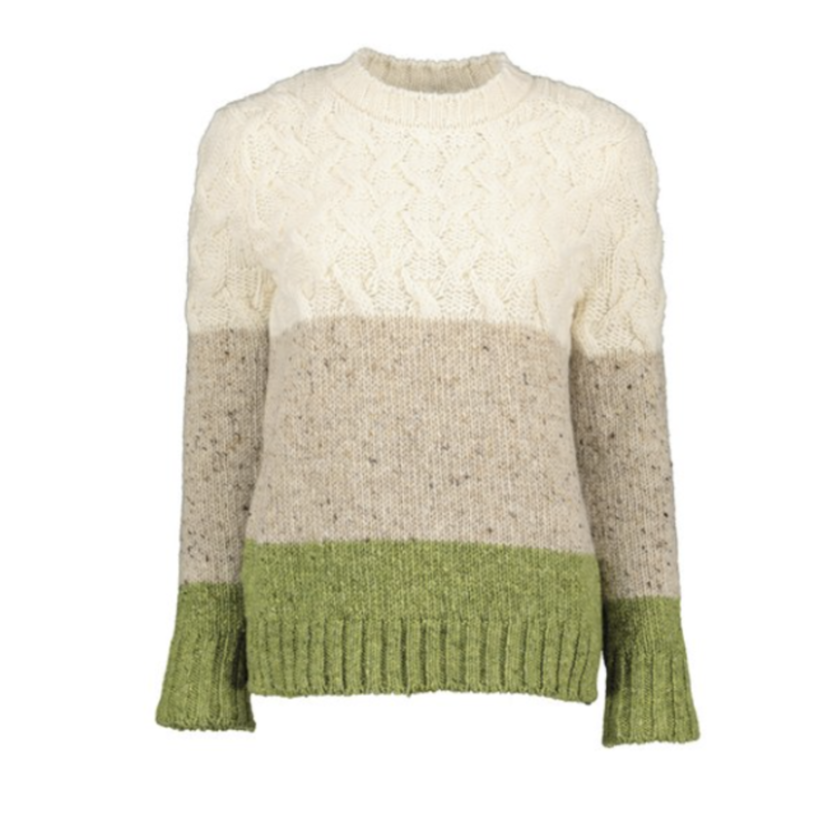 McConnell Woolen Mills 3 Color Wool Sweater: Lime