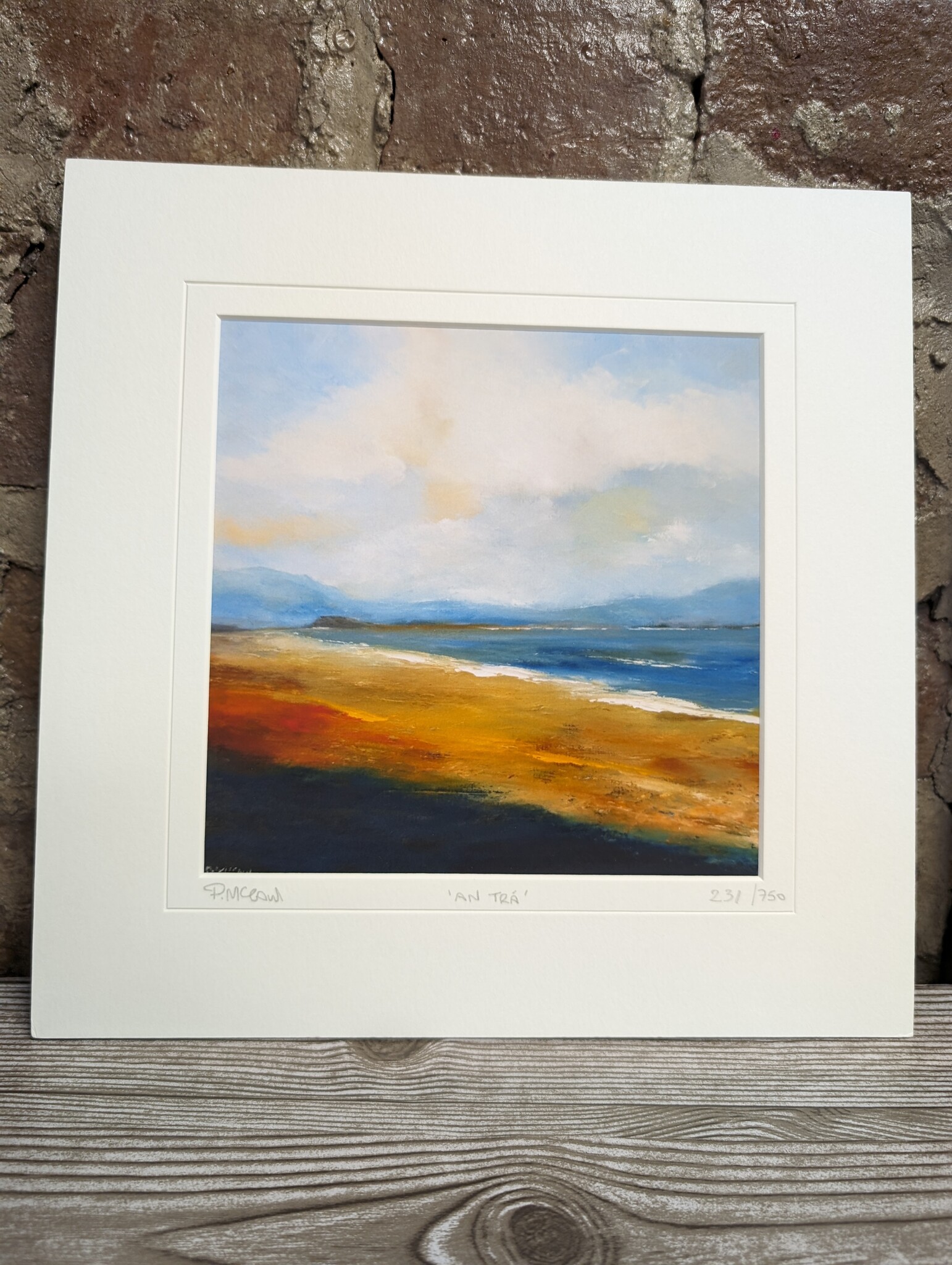 Padraig McCaul An Tra (The Beach) - 12"x12" Mounted Print
