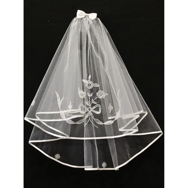 Carickmacross Lace Irish Lace Communion Veil - Floral