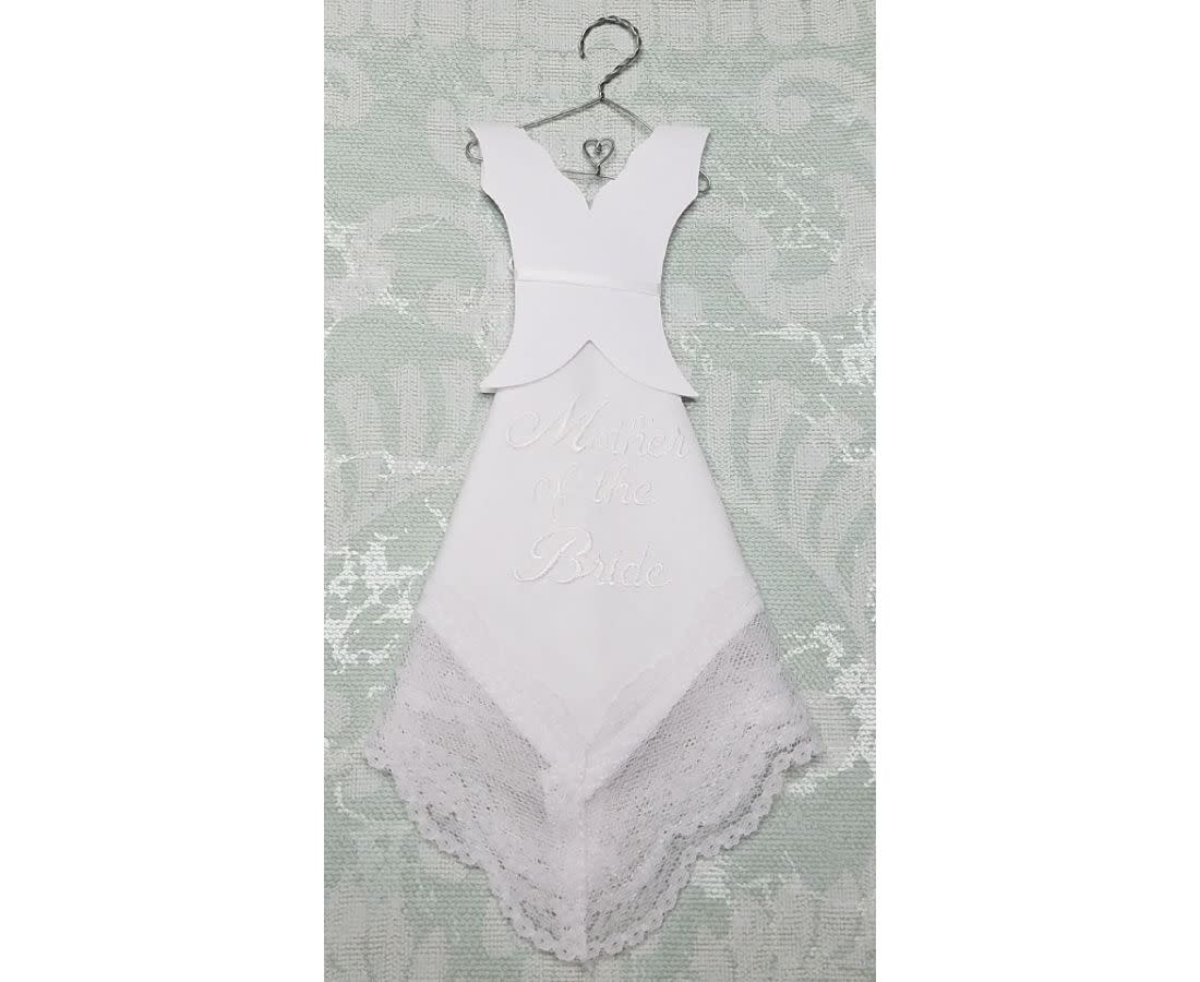Simply Charming Hankie on Hanger: Mother of Bride w/ Shamrocks