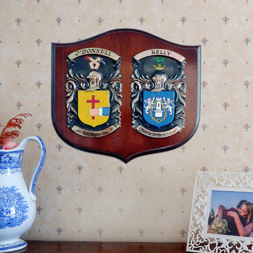Historic Families *CUSTOM* Double Coat of Arms (Hand-painted Copper)