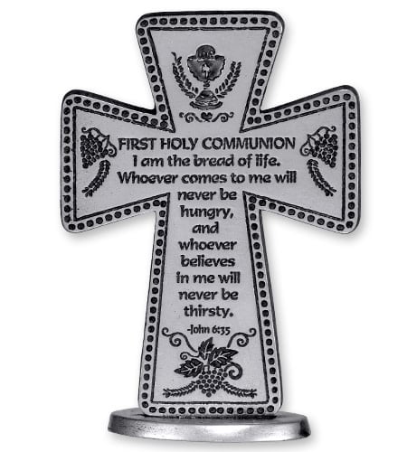 Cathedral Art 1st Communion: Standing Cross 3 in. (Metal)
