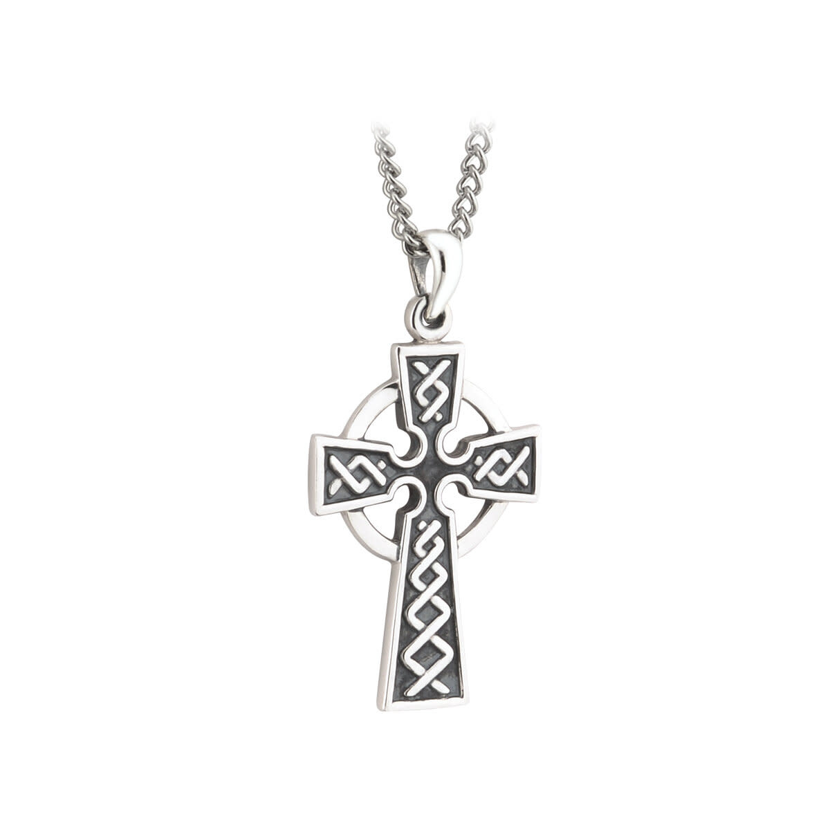 Solvar Oxidized Celtic Cross on Steel Chain