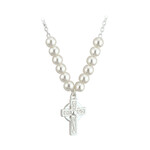 Solvar Little Tara Celtic Cross Necklace with  Pearls