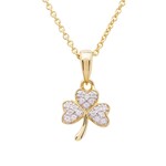 Shanore 14k Gold Vermeil Necklace with CZ:  Shamrock