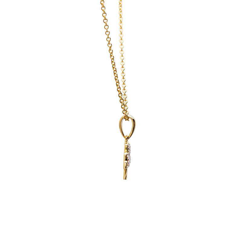 Shanore 14k Gold Vermeil Necklace with CZ:  Shamrock