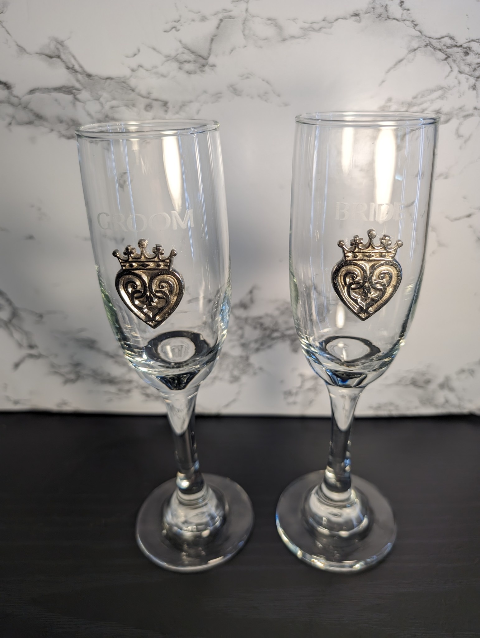 Robert Emmet Company Bride & Groom Luckenbooth Flutes