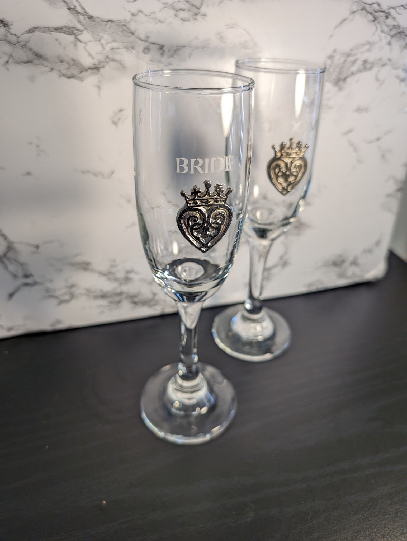 Robert Emmet Company Bride & Groom Luckenbooth Flutes