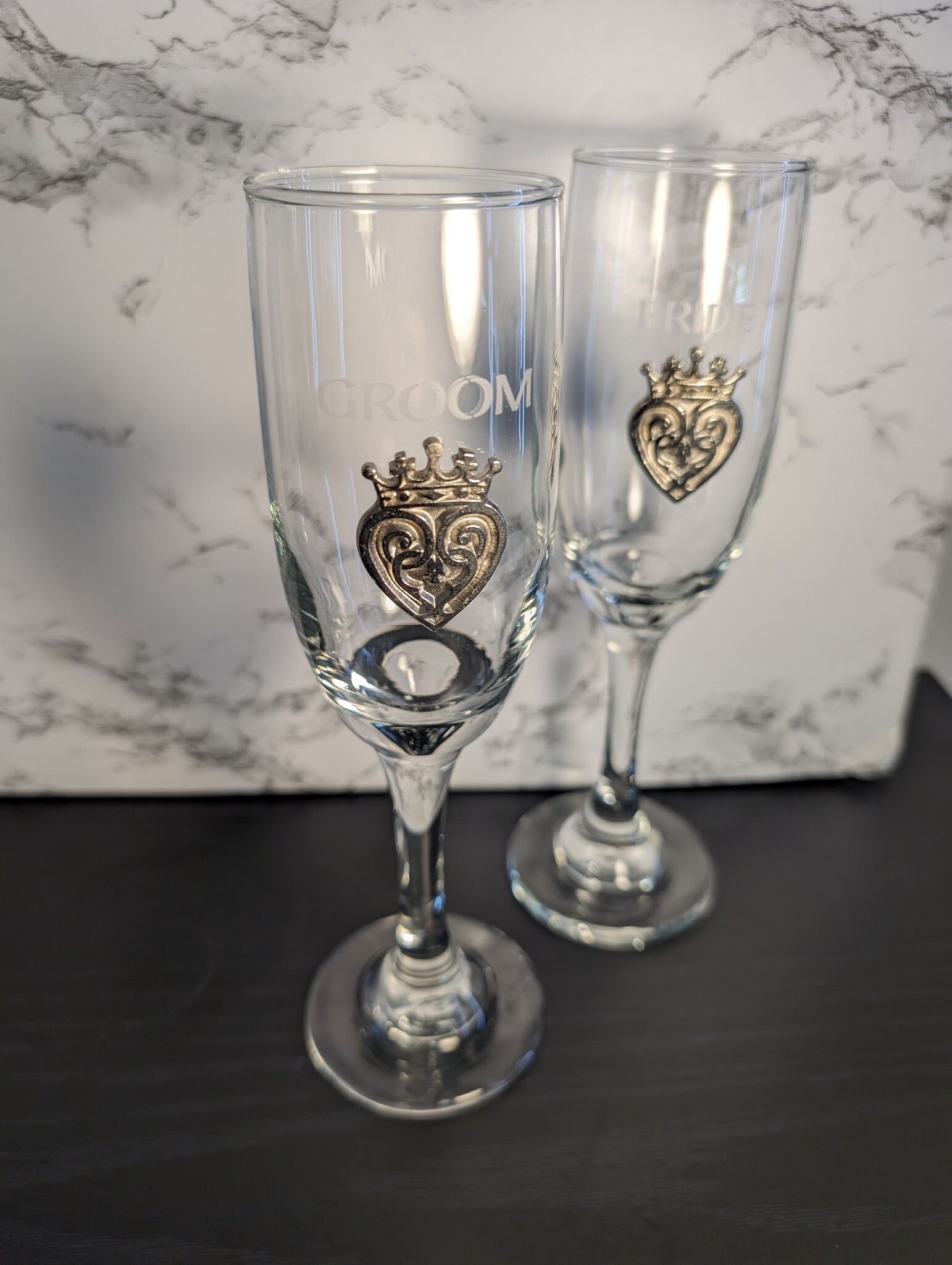 Robert Emmet Company Bride & Groom Luckenbooth Flutes