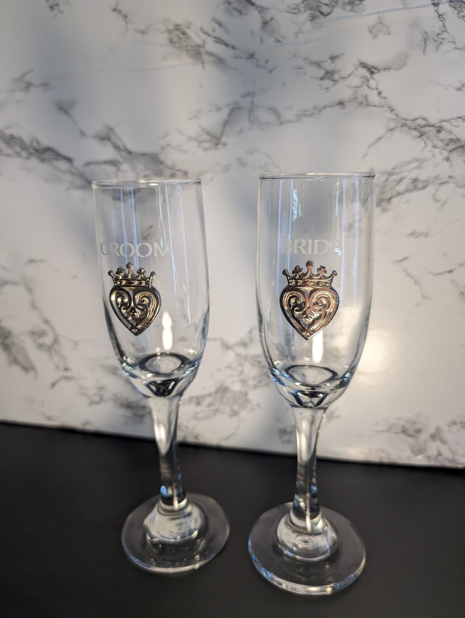 Robert Emmet Company Bride & Groom Luckenbooth Flutes