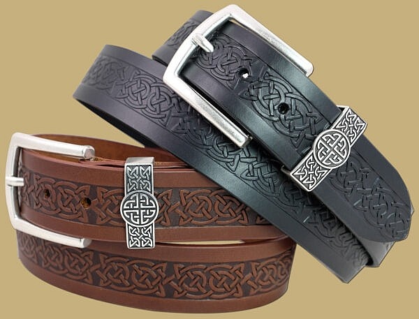 Lee River Asgard Knot Black Leather Belt