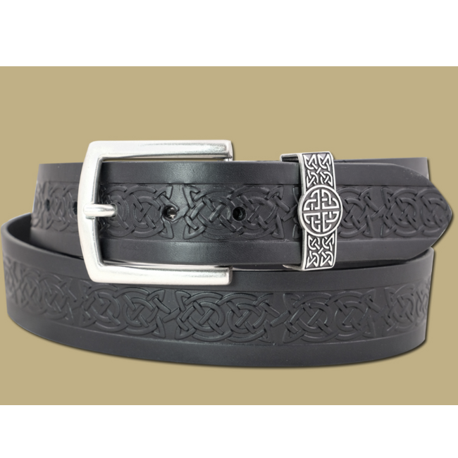 Lee River Asgard Knot Black Leather Belt