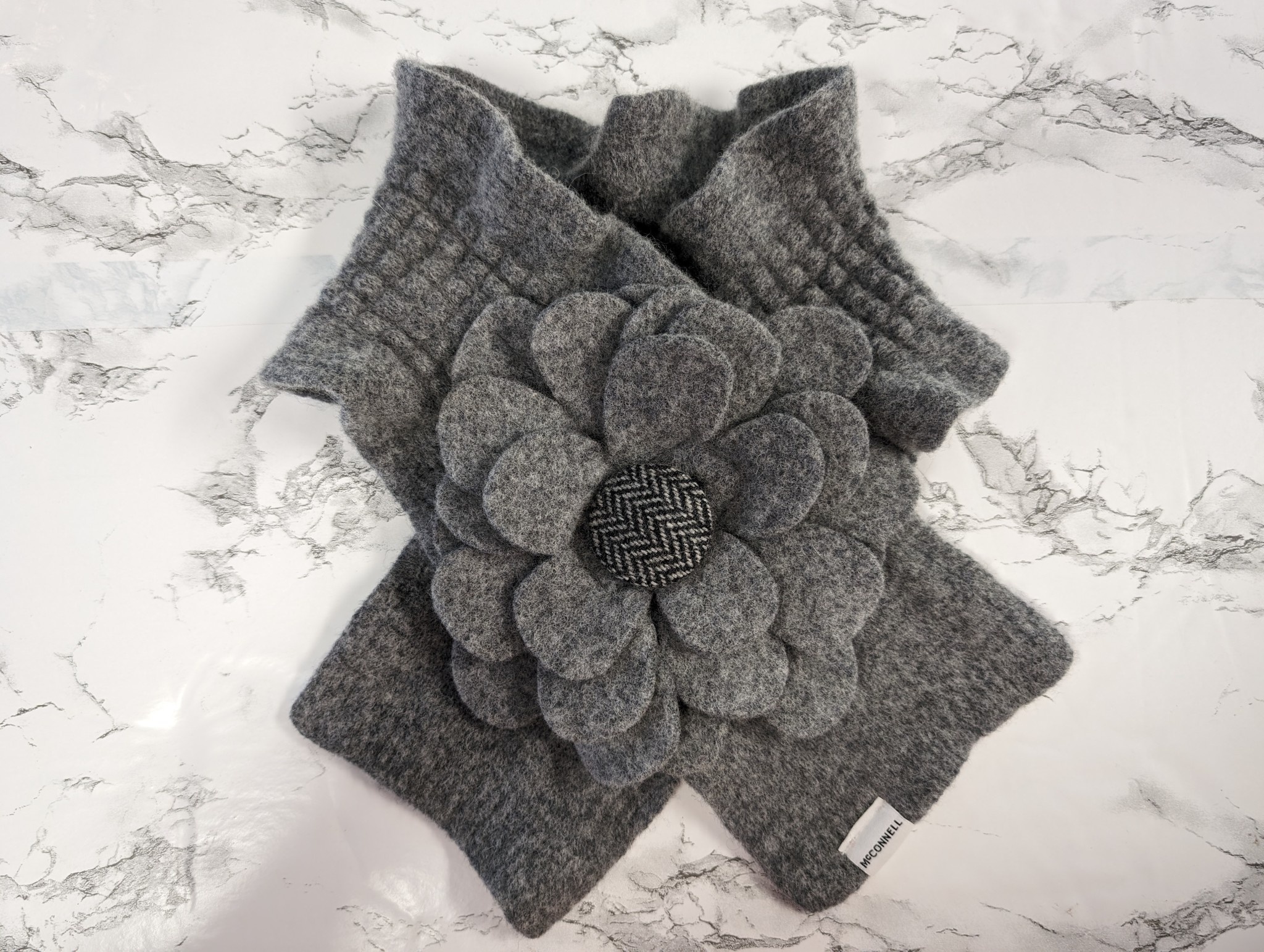 McConnell Woolen Mills Floral Collar Grey