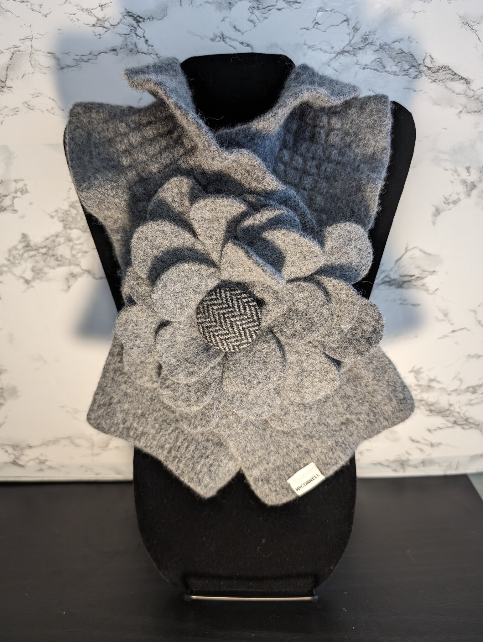 McConnell Woolen Mills Floral Collar Grey