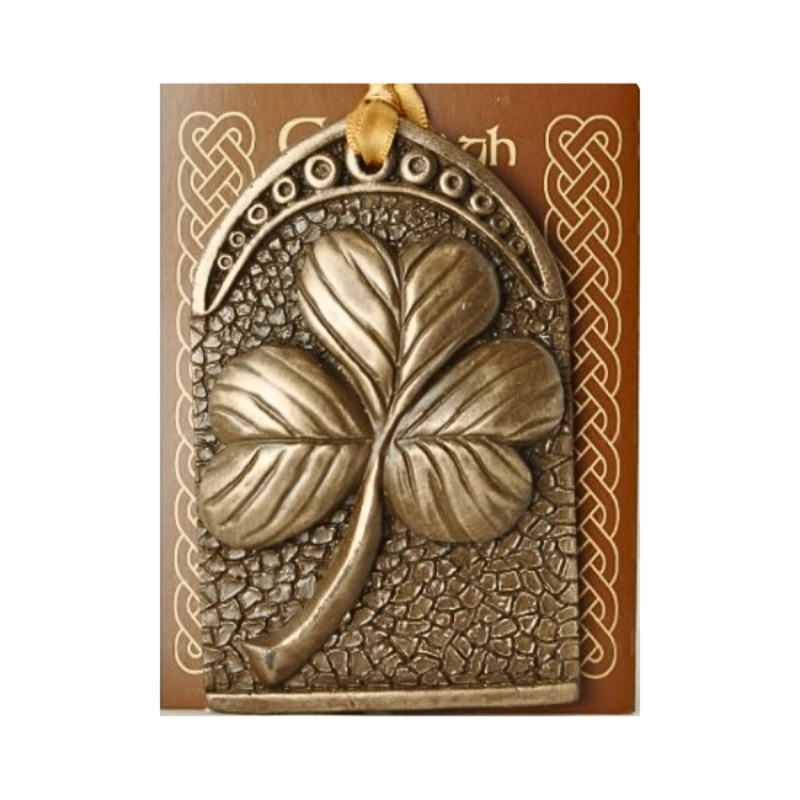 Island Turf Crafts Bronze Shamrock W/ Wall Hanger
