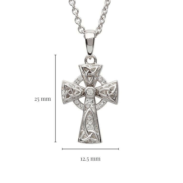 Shanore Sterling Silver Swarovski Celtic Cross Necklace