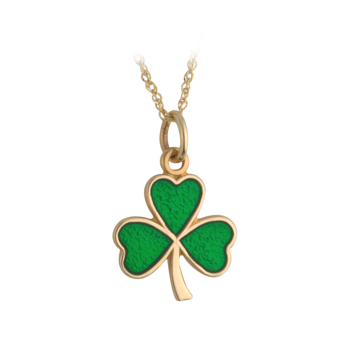 Solvar Gold Plated Enamel Shamrock Necklace