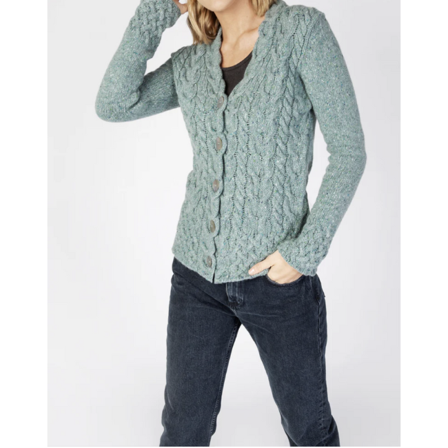 IrelandsEye Knitwear Horseshoe Cable Cardigan