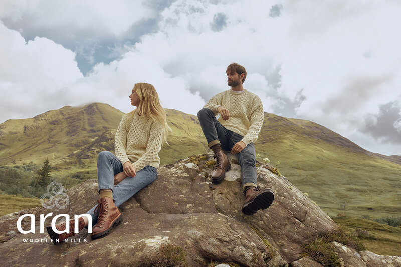 Aran Woollen Mills Classic Aran Natural Wool Sweater