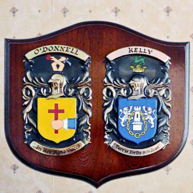 Historic Families *CUSTOM* Double Coat of Arms (Hand-painted Copper)