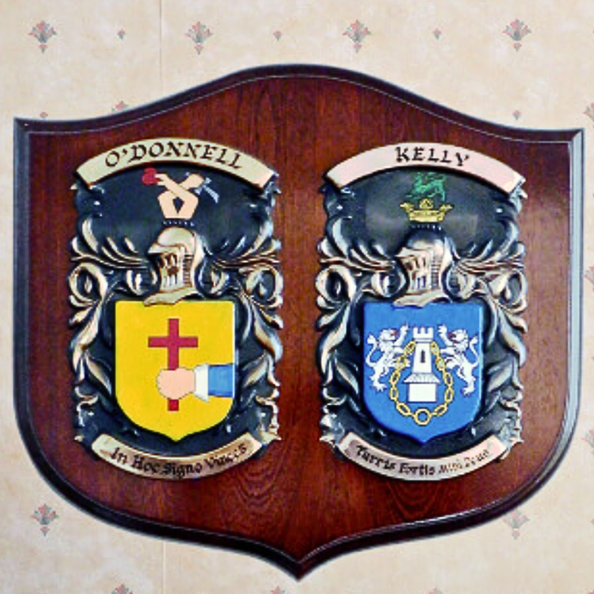 Historic Families *CUSTOM* Double Coat of Arms (Hand-painted Copper)