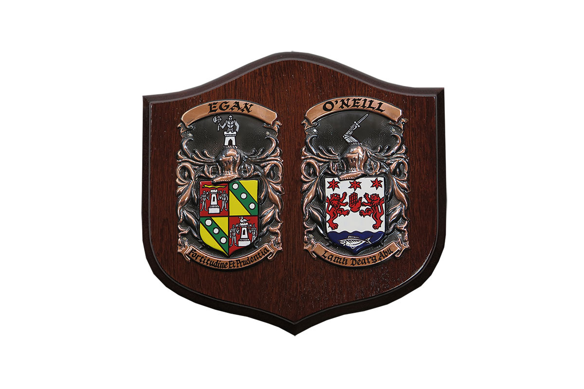 Historic Families *CUSTOM* Double Coat of Arms (Hand-painted Copper)