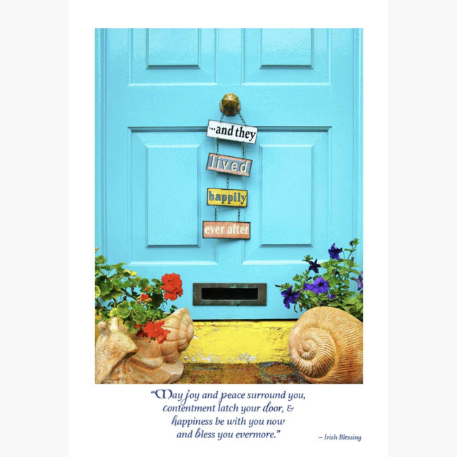 Mundo Images Wedding Card:  Turquoise Door Greeting Card