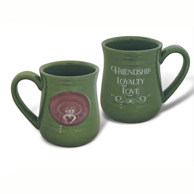 Cathedral Art Claddagh Green Pottery Mug
