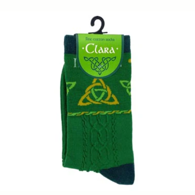Royal Tara Green Cable Knit Trinity Knot Socks