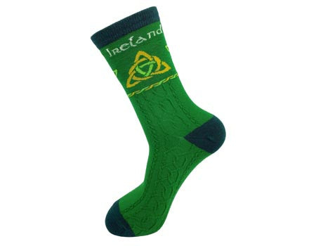 Royal Tara Green Cable Knit Trinity Knot Socks