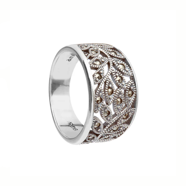Anu Sterling Silver Marcasite Tree of Life Ring