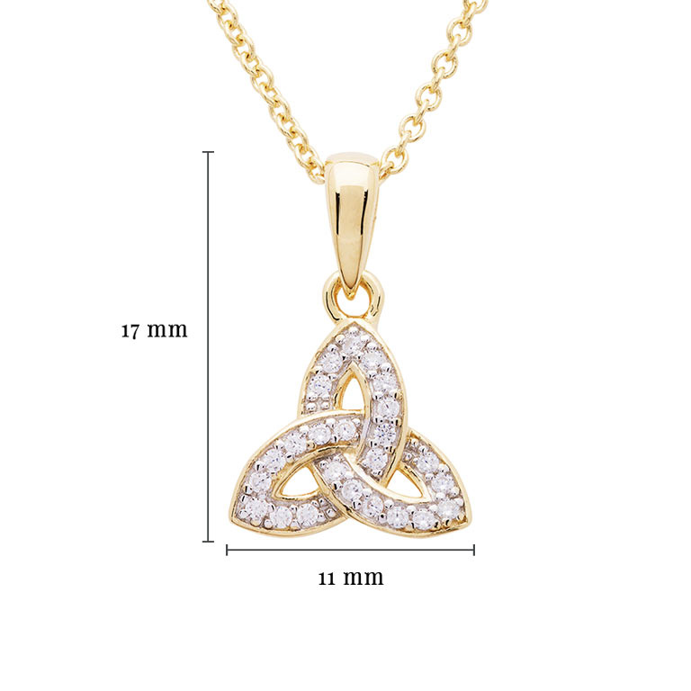 Shanore 14k Gold Vermeil Necklace with CZ:  Trinity