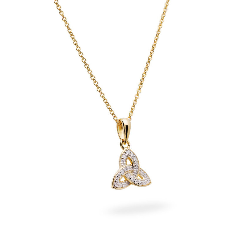 Shanore 14k Gold Vermeil Necklace with CZ:  Trinity